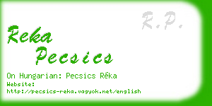 reka pecsics business card