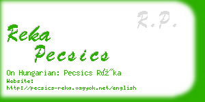 reka pecsics business card